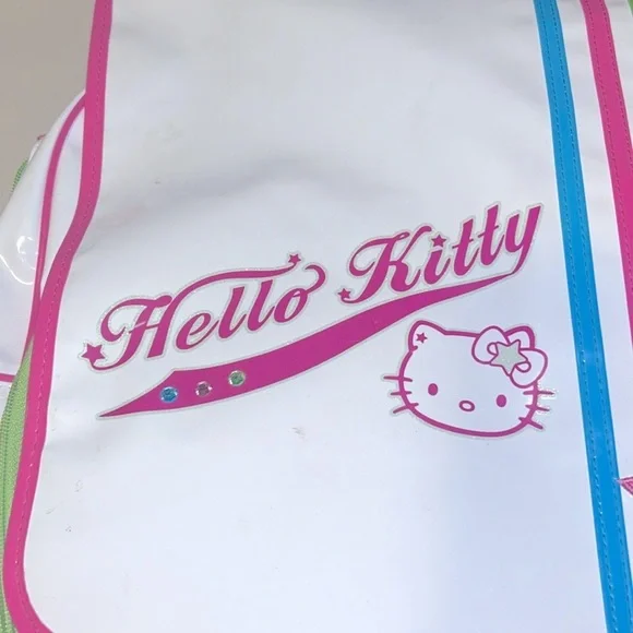 RARE PVC WHITE HELLO KITTY LARGE SPORTY BACKPACK LAS VEGAS - Picture 3 of 14